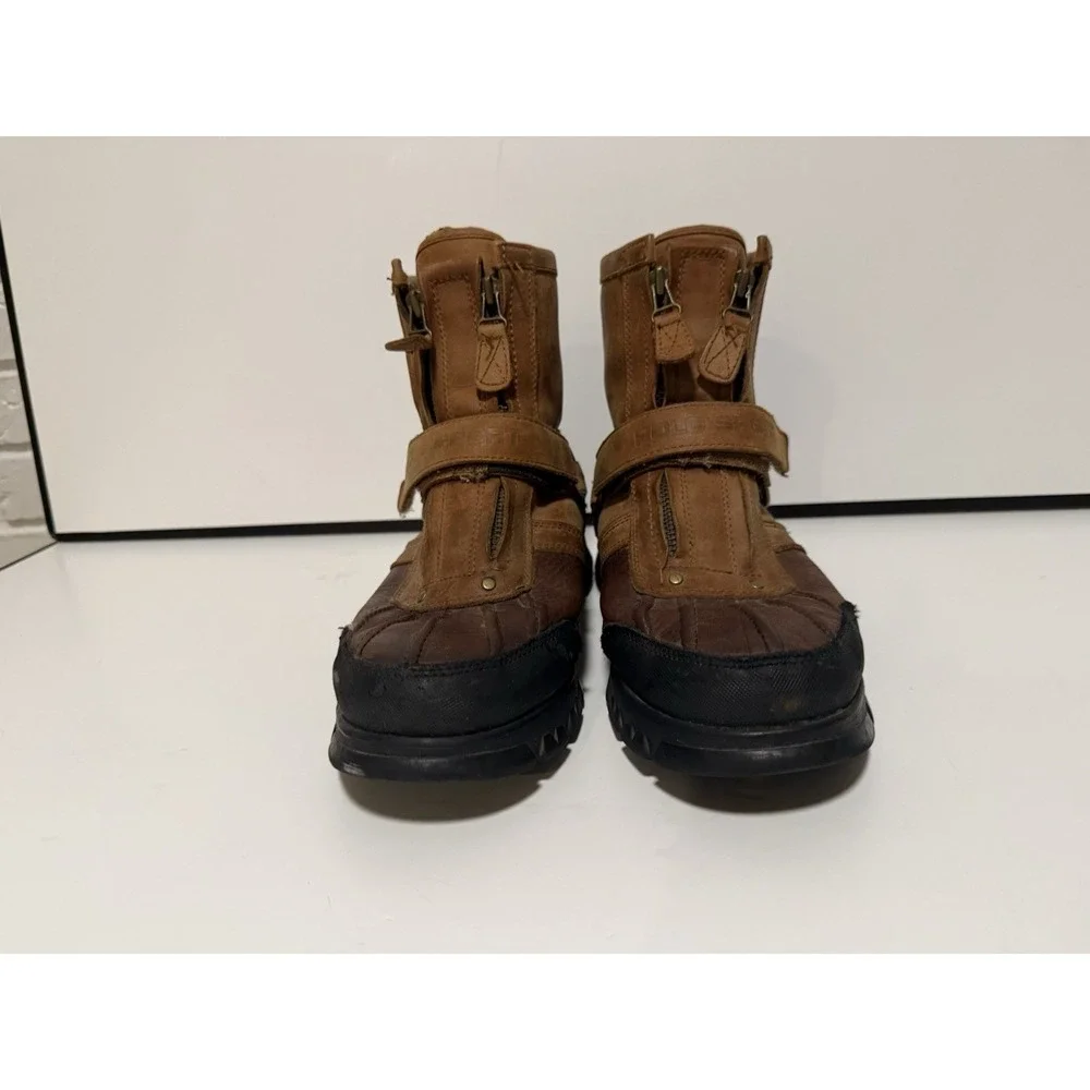 Polo‎ Sport Ralph Lauren Leather Duck Boots Brown Y2K Gorpcore 9D